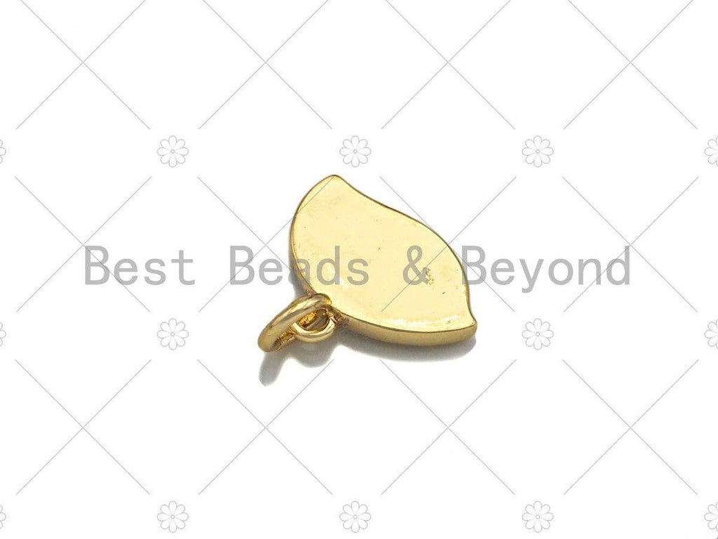 18K Dainty Gold White Enamel Evil Eye Shape Pendant, Gold Blue Evil Eye Enamel Findings, 13x11mm,Sku#L541
