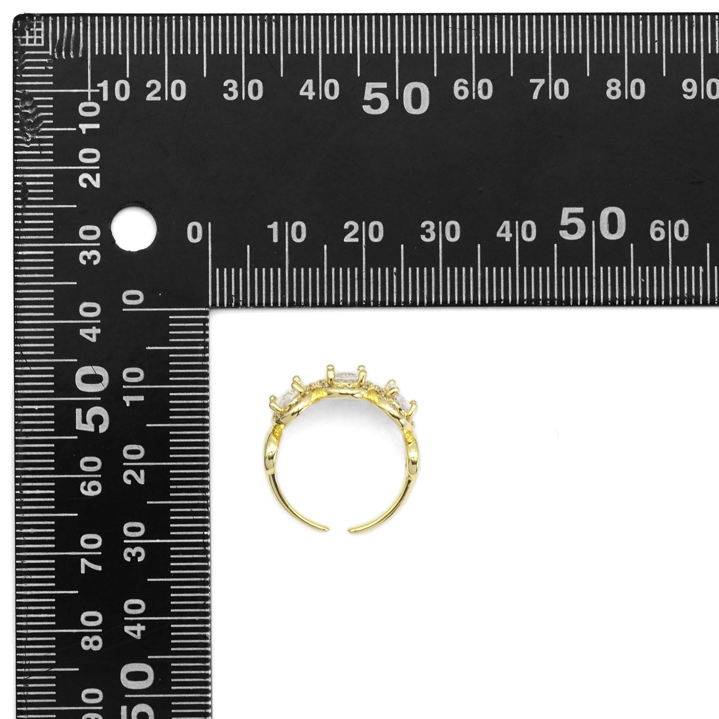 Gold Big Oval CZ Adjustable Ring, Sku#LX256