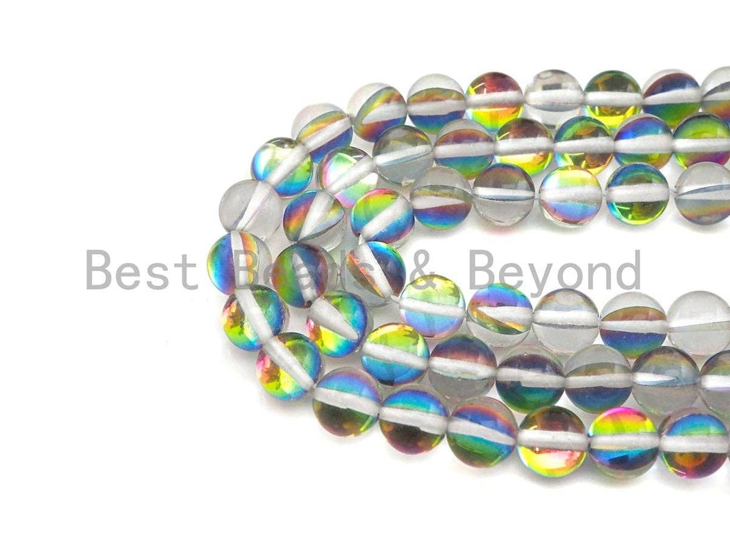 Mystic Aura Spectrolite Quartz, Quality Crystal Round beads, Sku#U598