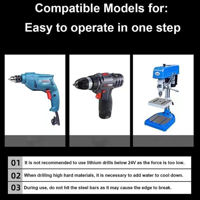 7 Count Masonry Drill Bit Set with Industrial Carbide Tip, Sawtooth Eccentric Design, Ideal for Drilling Tiles, Ceramics, Glass, Marble, Concrete, Stainless Steel.