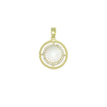 Radical Mother of Pearl Charm with hollow out ring,LX763