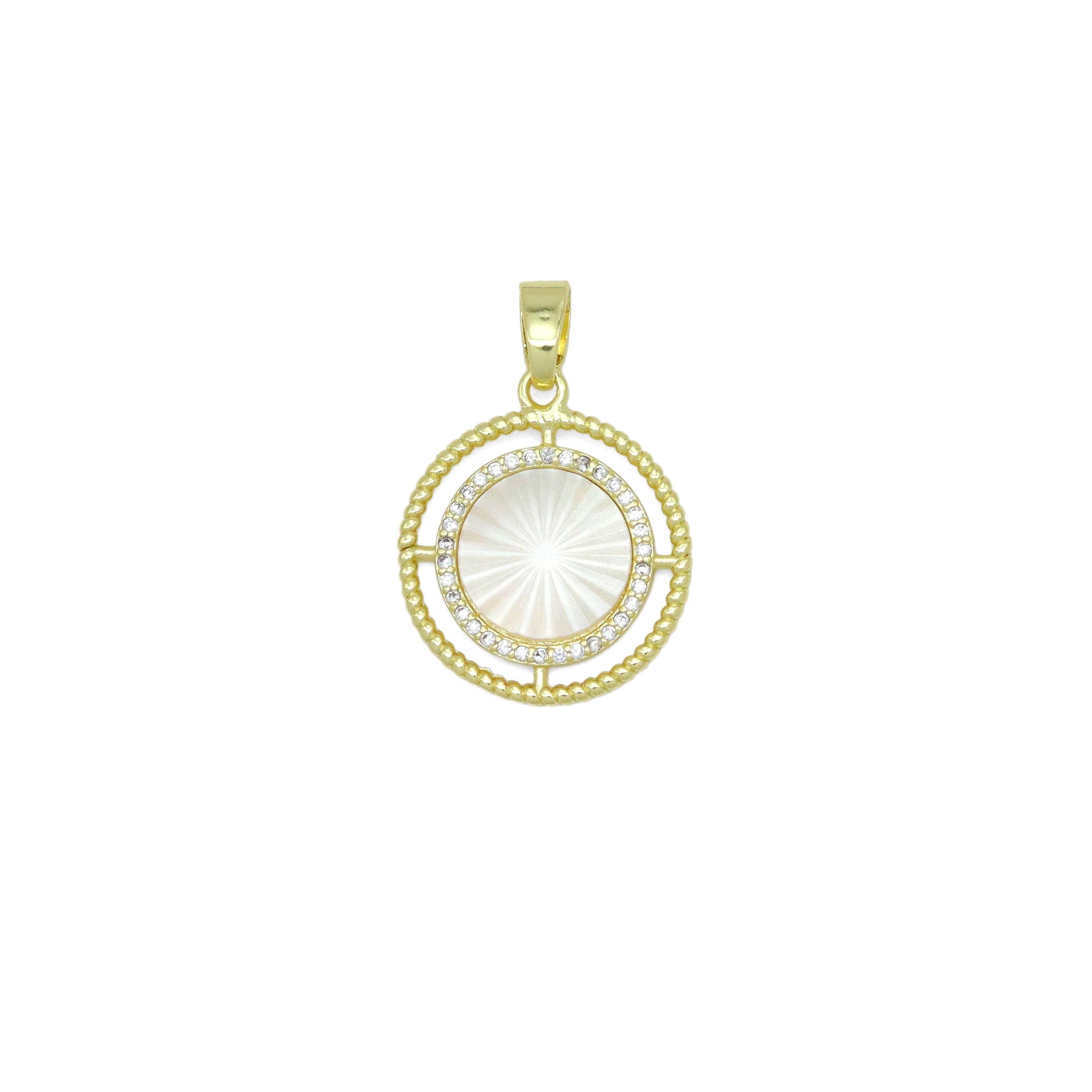 Radical Mother of Pearl Charm with hollow out ring,LX763