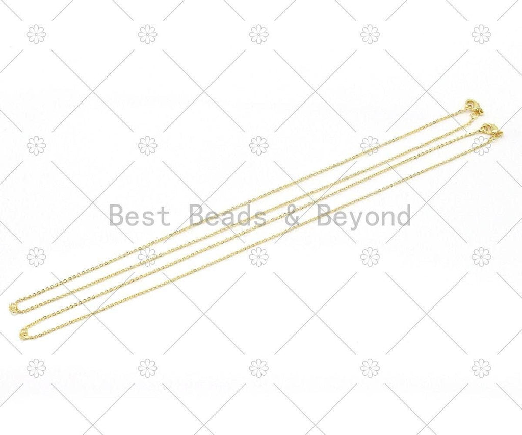18K Gold Filled Trace Oval Link Chain Necklace, Sku#JD08