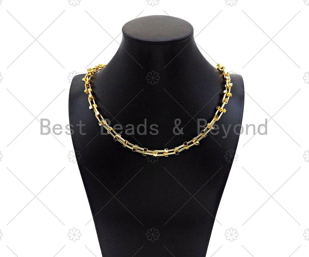 NEW STYLE U link Chain Chunky Statement Chain by Yard, U shape Bulky Link chain, Gold Filled Chain, Necklace Supplies, sku#LD116
