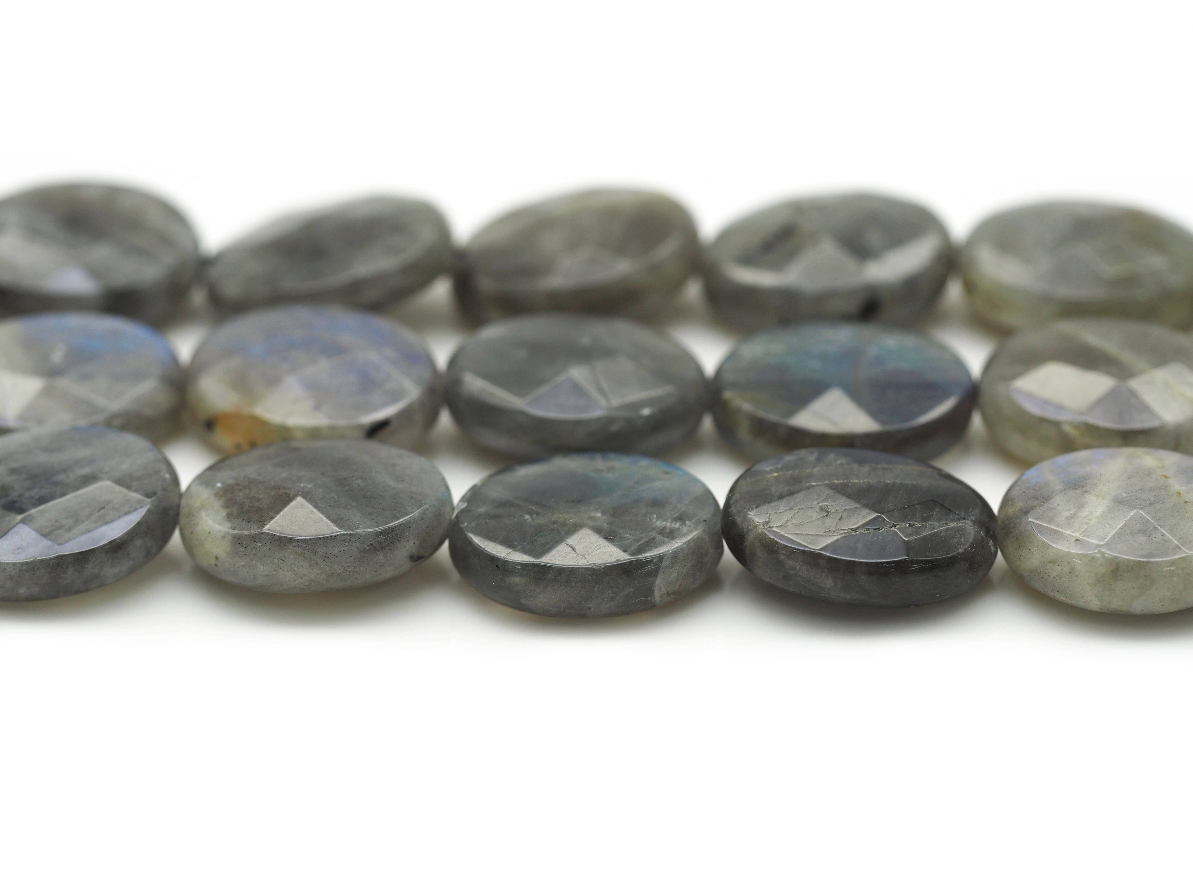 Natural Quality Faceted Oval Labradorite Beads, Sku#HY09