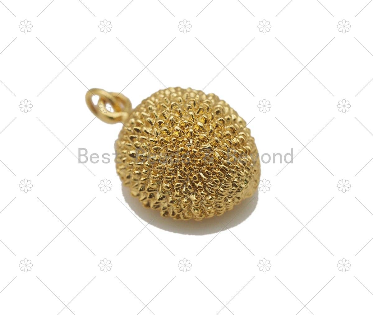 Orange Enamel Durian Charm, Sku#Y567