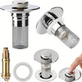 Citydry-Bathroom Sink Stopper Hair Catcher Universal Pop up Sink Drain Filter with Stainless Steel Filter Basket & Brass Drain Plug