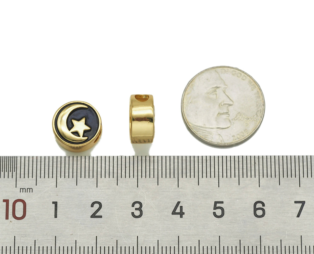 Black Enamel Spacer Beads, Sku#LK578