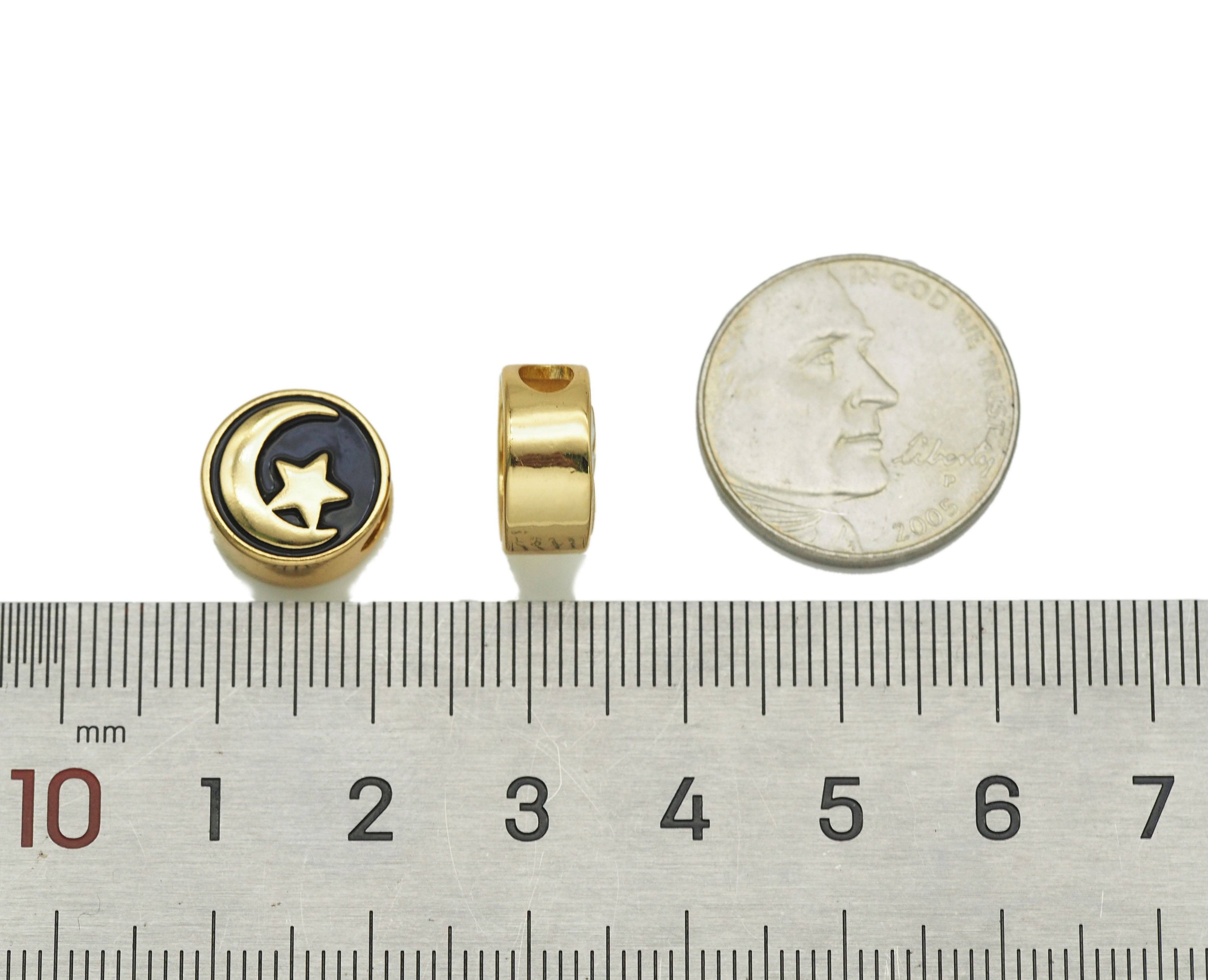 Black Enamel Spacer Beads, Sku#LK578
