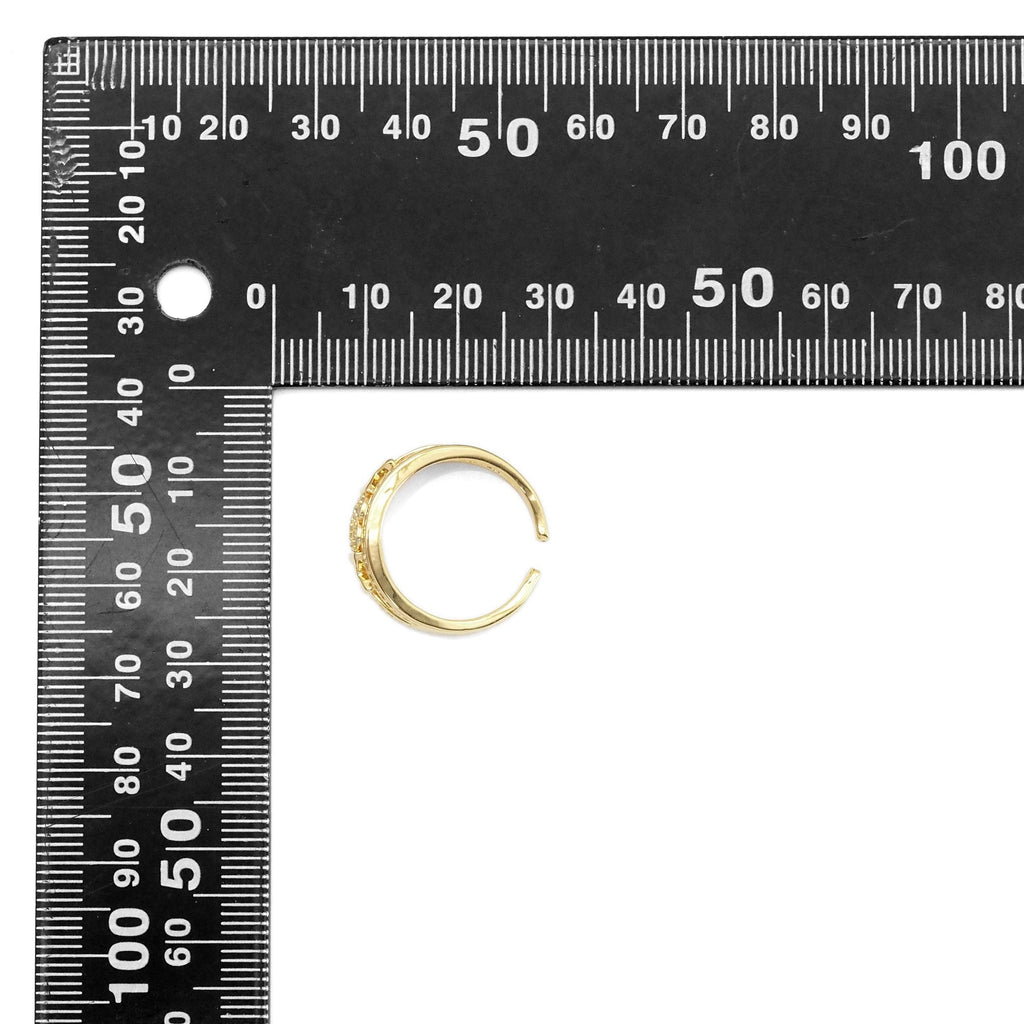 CZ Gold Mom Heart Adjustable Ring, Sku#LX430