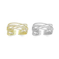 Clear CZ Crossover Baguette CZ Adjustable Bracelet, Sku#A271