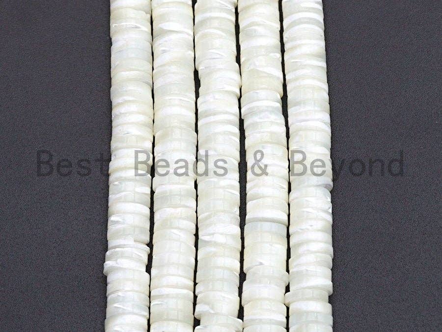 Quality Natural Mother of Pearl Heishi beads, Mother of pearl, Pearl beads, White Heishi Beads, 2.5x4mm/2.5x6mm/2.5x8mm, sku#T117