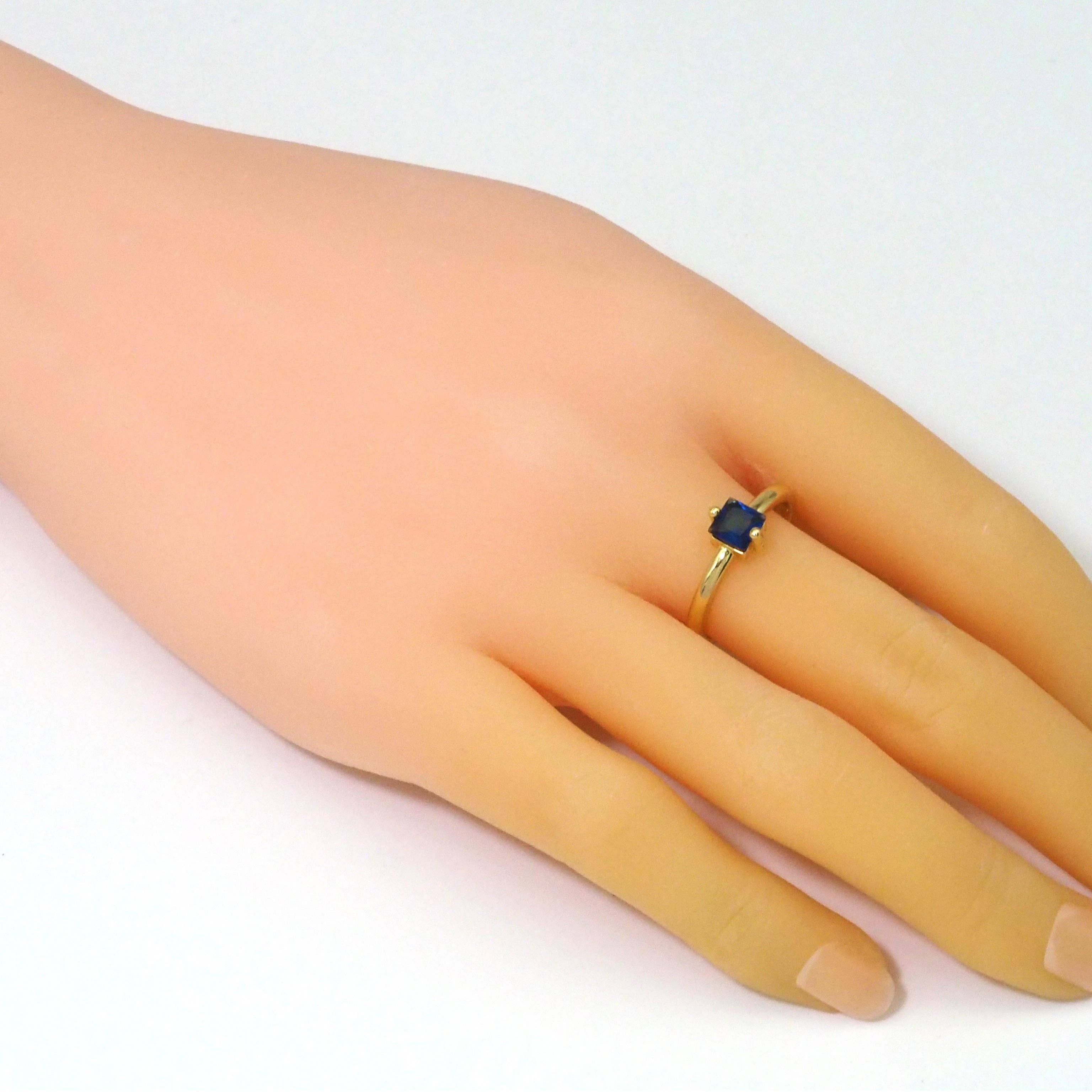 Gold Colorful CZ  Square Adjustable Ring, Sku#JL178