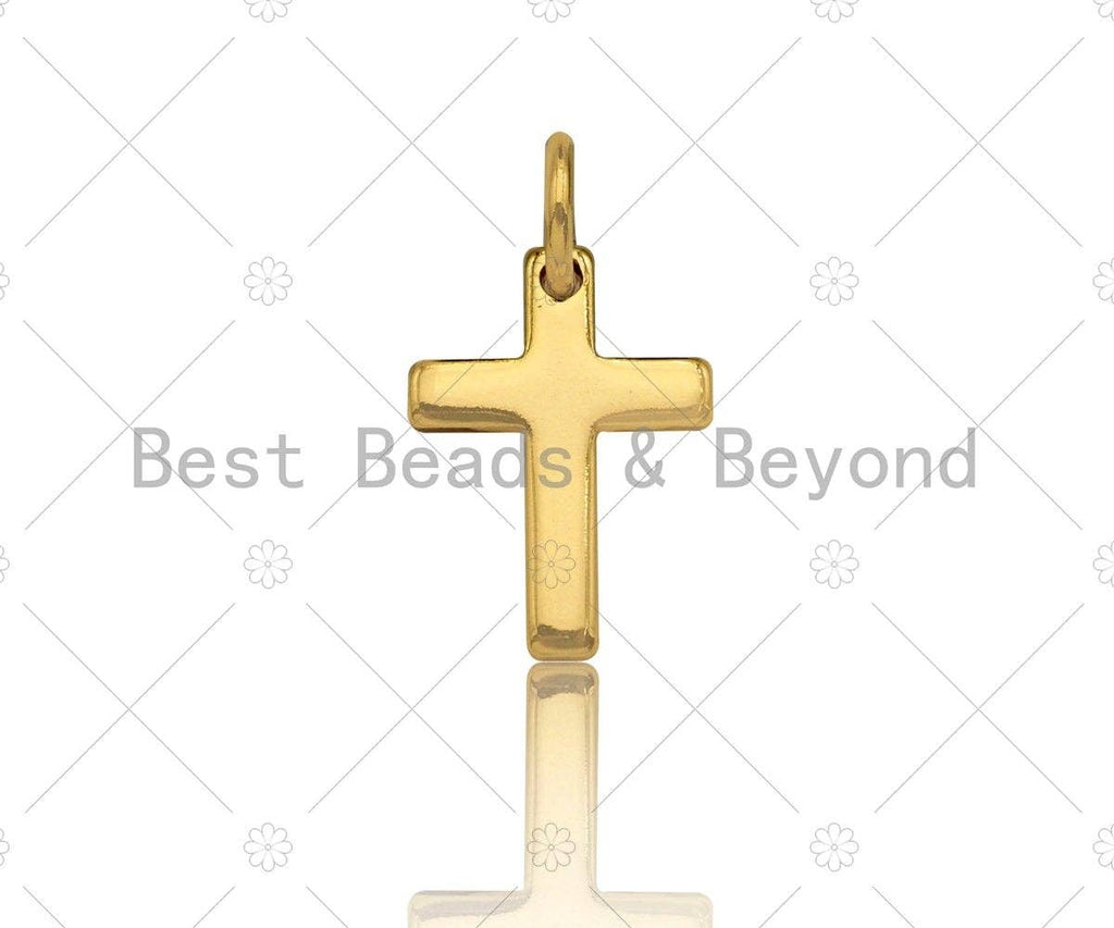 Gold Color Cross Pendant/Charm, Dainty Pave Cross Pendant, 9x13mm, sku#Y282