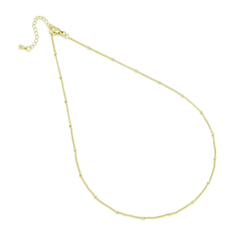 Gold Silver Danity Ball Chain Adjustable Necklace, Sku#LX595