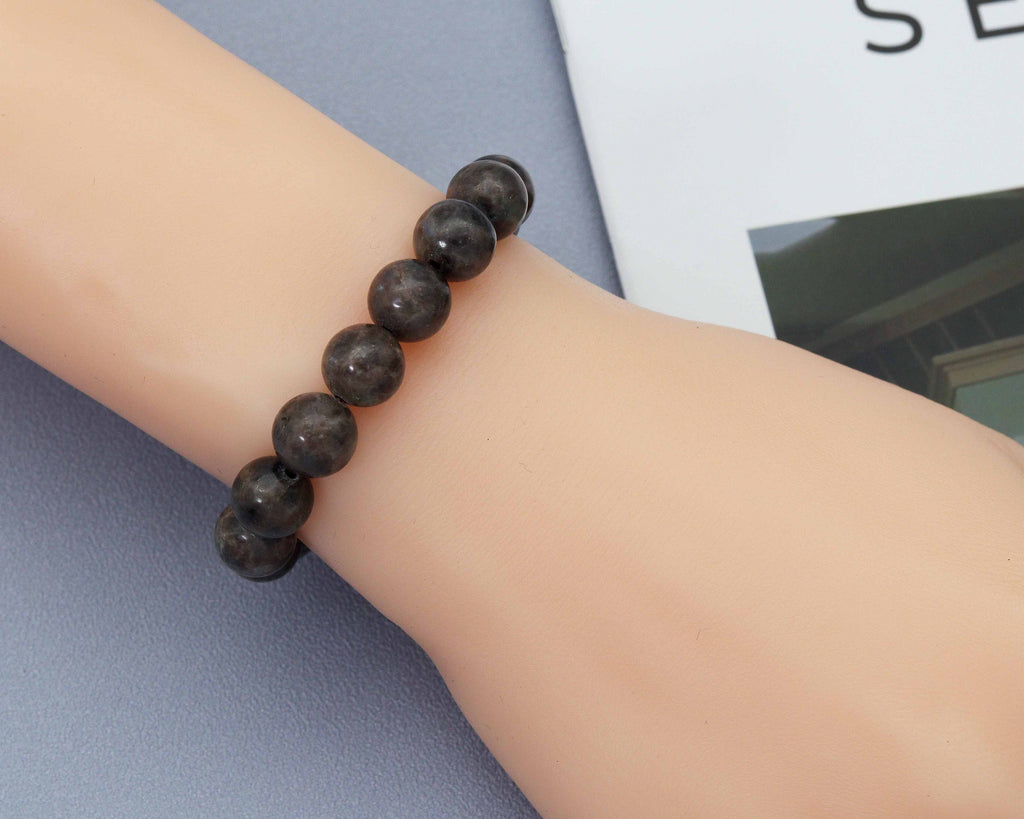 Natural Rainbow Feldspar Round Smooth Stretchy Bracelet, Sku#EF137
