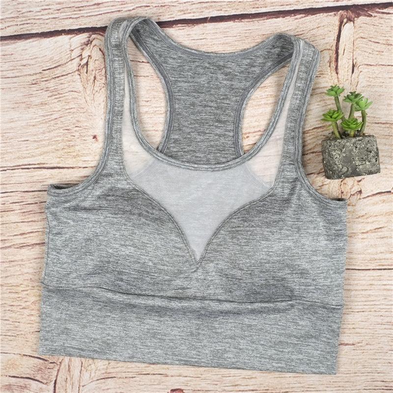 Soutien-gorge de sport en maille extensible pour le yoga | Vêtement de sport élégant pour les femmes actives à la campagne