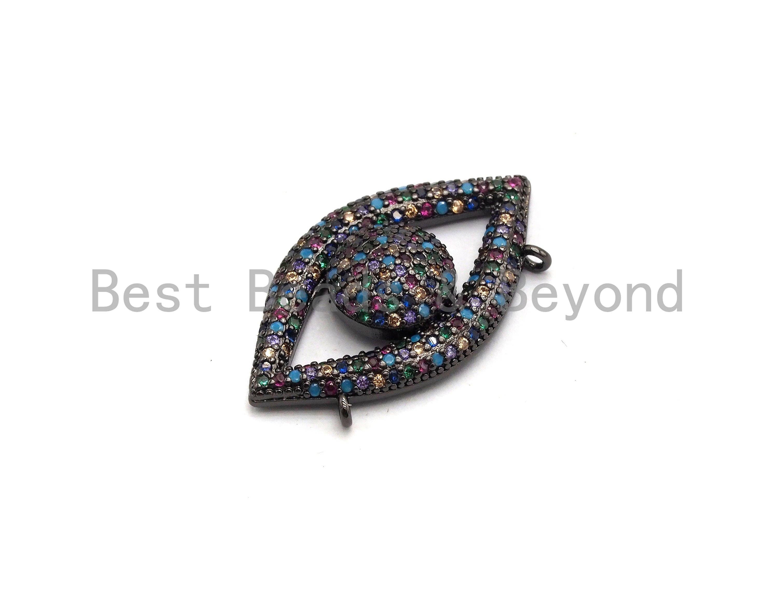 Rainbow CZ Micro Pave Eye Pendant,sku#F676