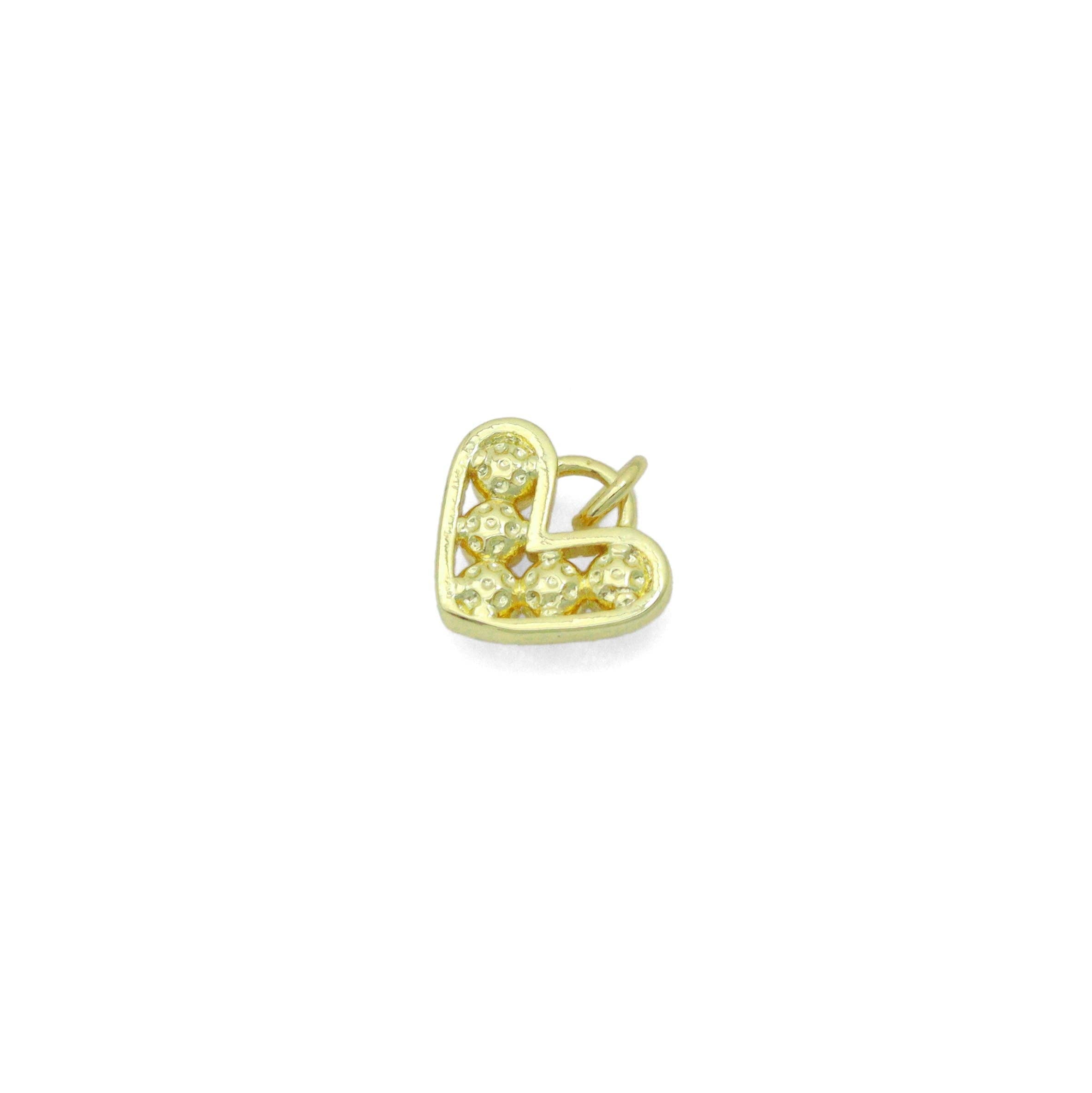 Gold White Pearl Heart Charm Pendant,Sku#LD723