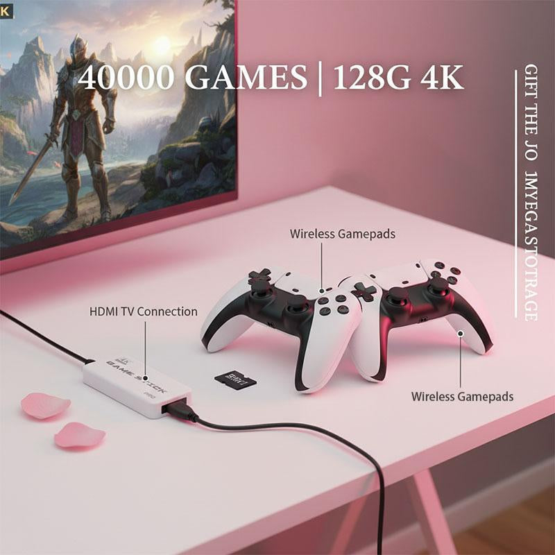 Valentine'S Day Gift 2026 New Upgraded Retro Game Stick - 40,000+ Games 26 Emulators 4K HDMI | Plug & Play Wireless Controller for Tv/Monitor