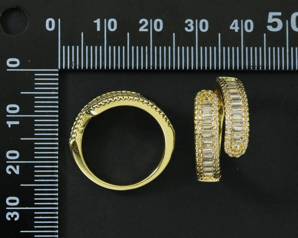 Baguette CZ Wrap Ring, sku#LD214