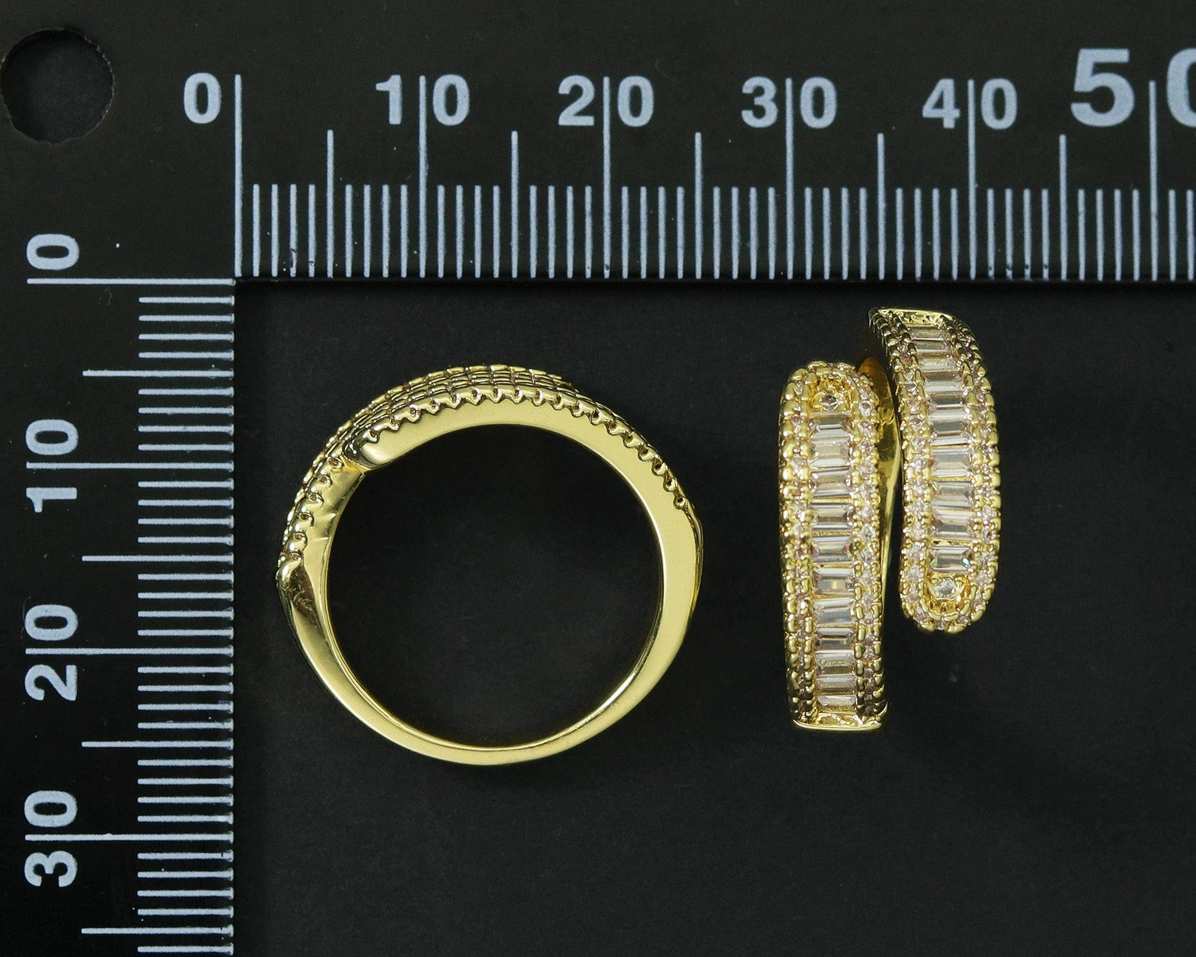 Baguette CZ Wrap Ring, sku#LD214