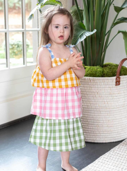Tiered Gingham Dress