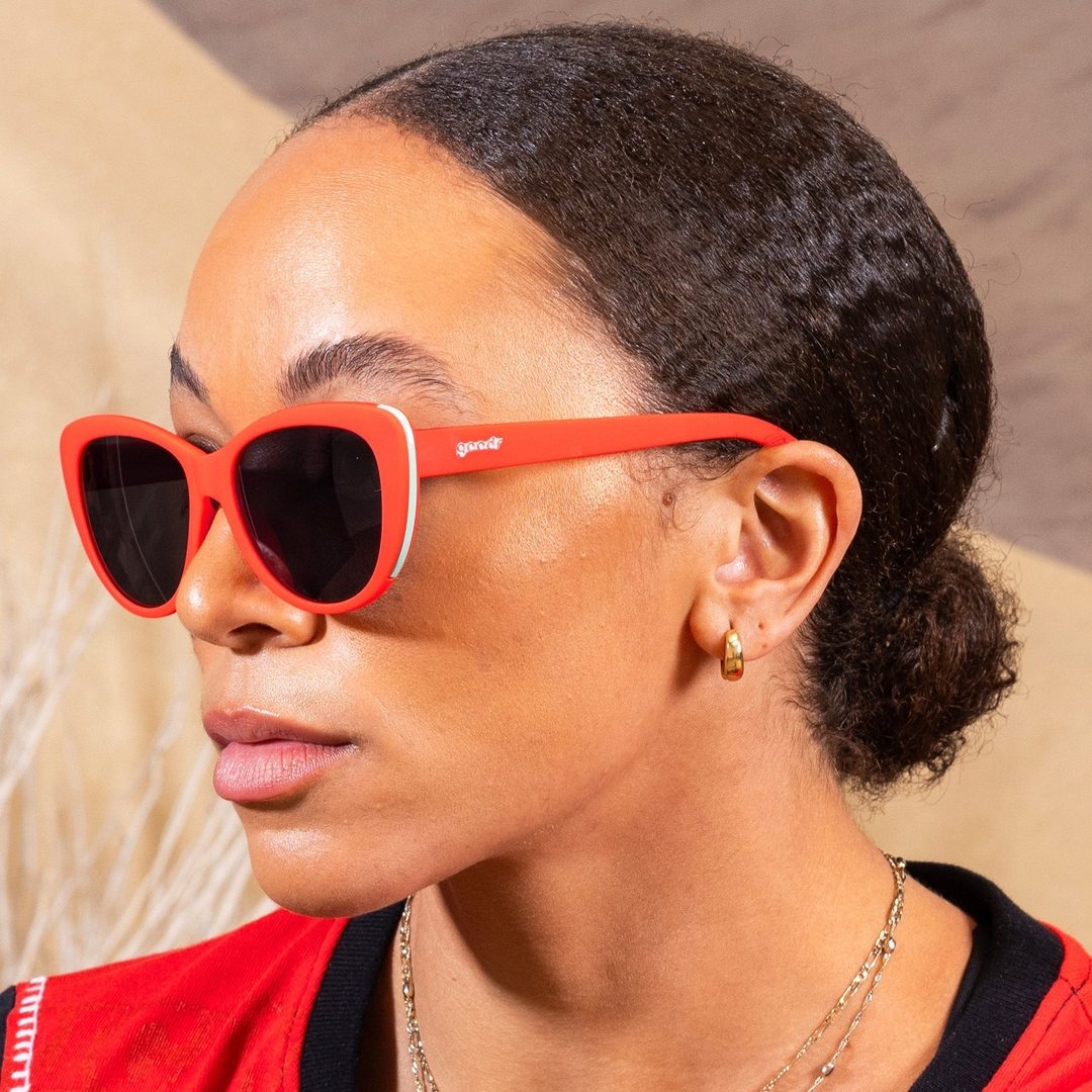 "Ties Cherry Stem With Tongue" Orange Glam G Polarized Sunglasses