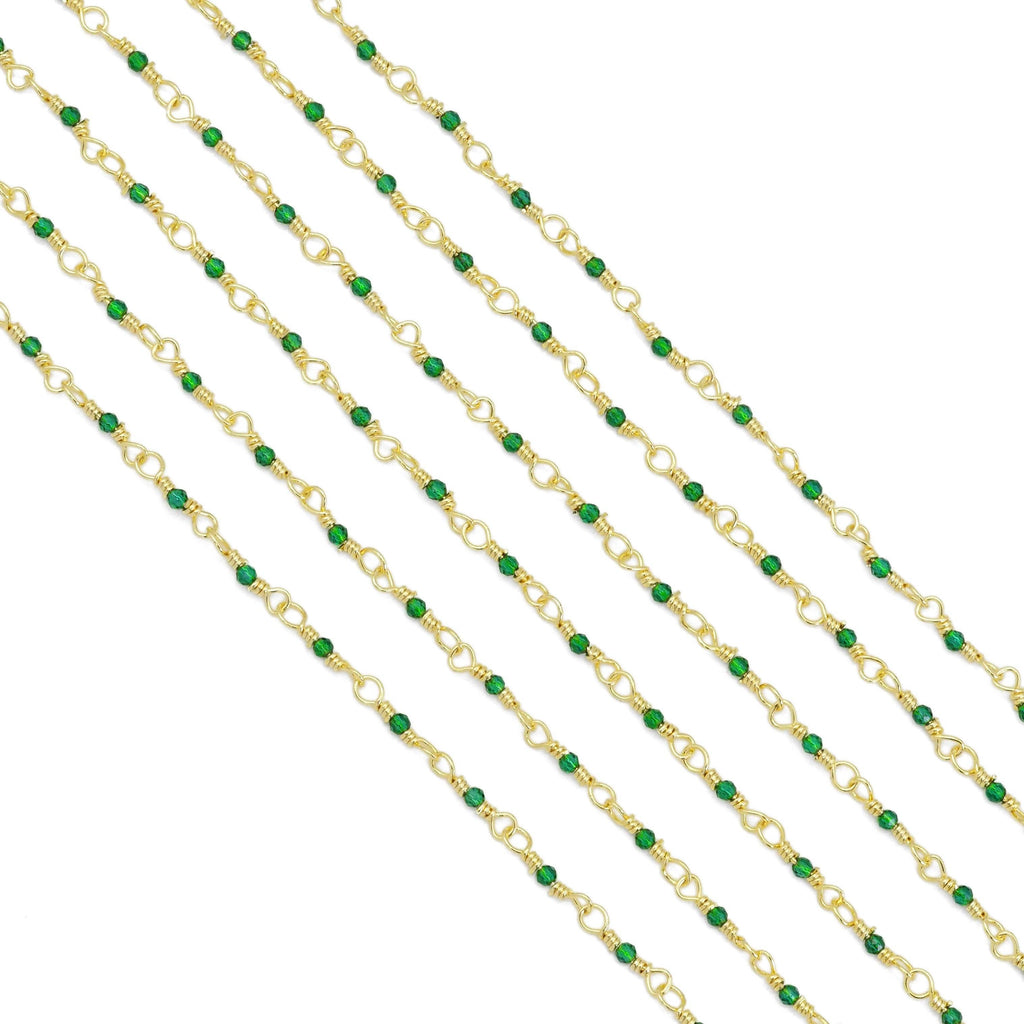 Geen Stone Rosary chain by feet/yard, HX16