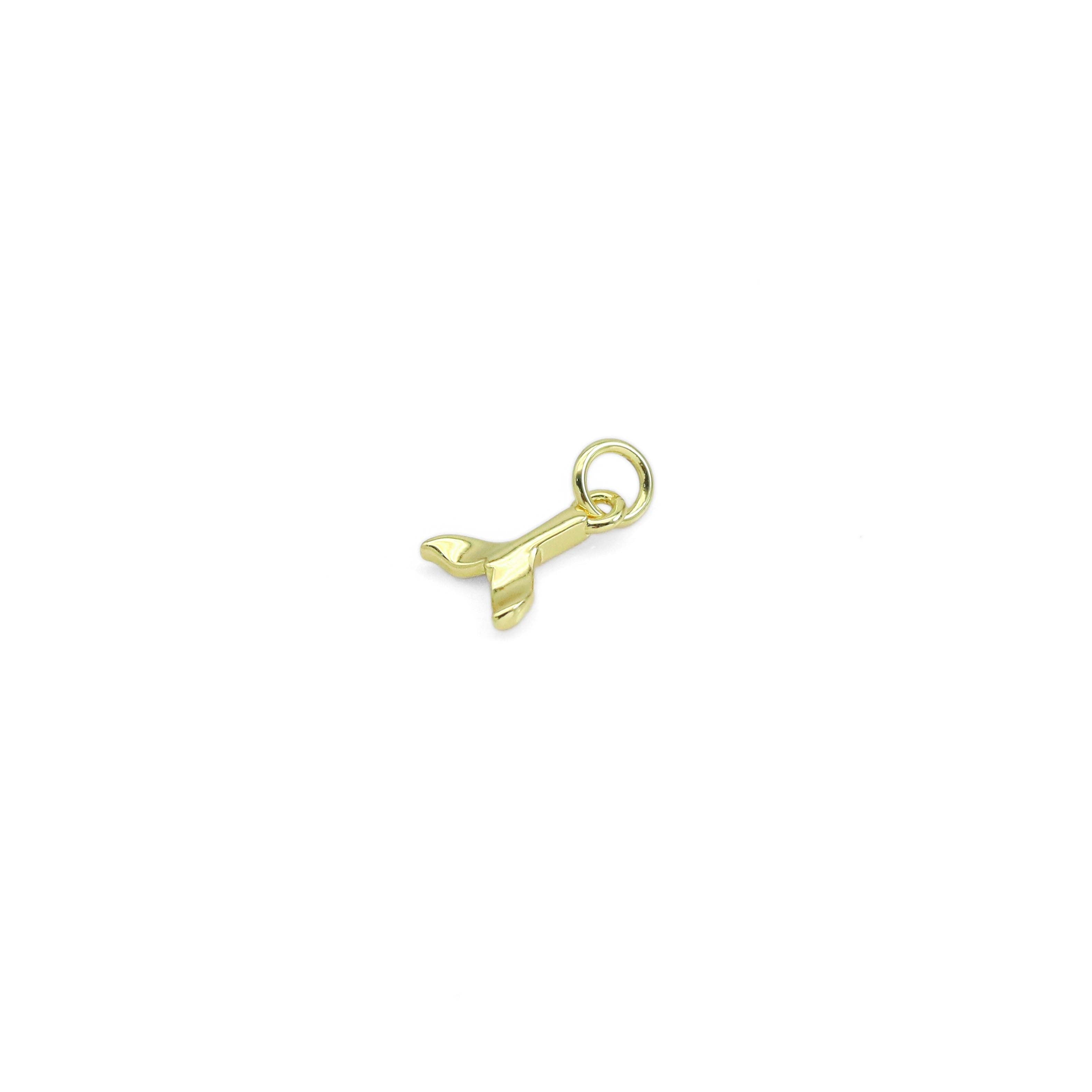 Gold Fish Tail Gold Charm, Sku#LK914