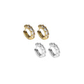 Gold Silver CZ Diamond Huggie Hoop Earrings, Sku#Y777