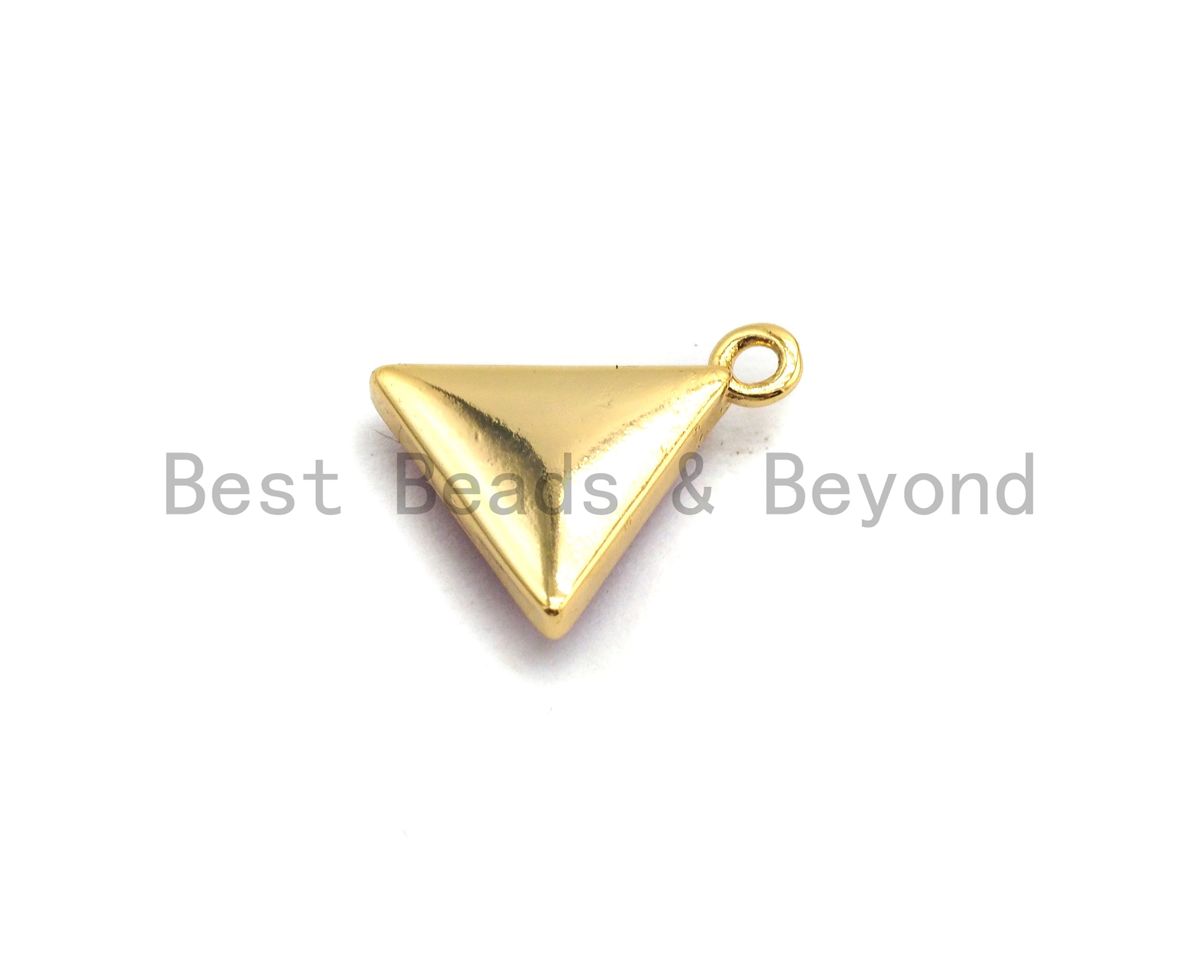 100% Natural HOT PINK Color Shell Triangle Shape Pendant/Charm, Gold/Silver Finish, Pink Shell Charm, Shell beads, 11x12mm,SKU#Z311