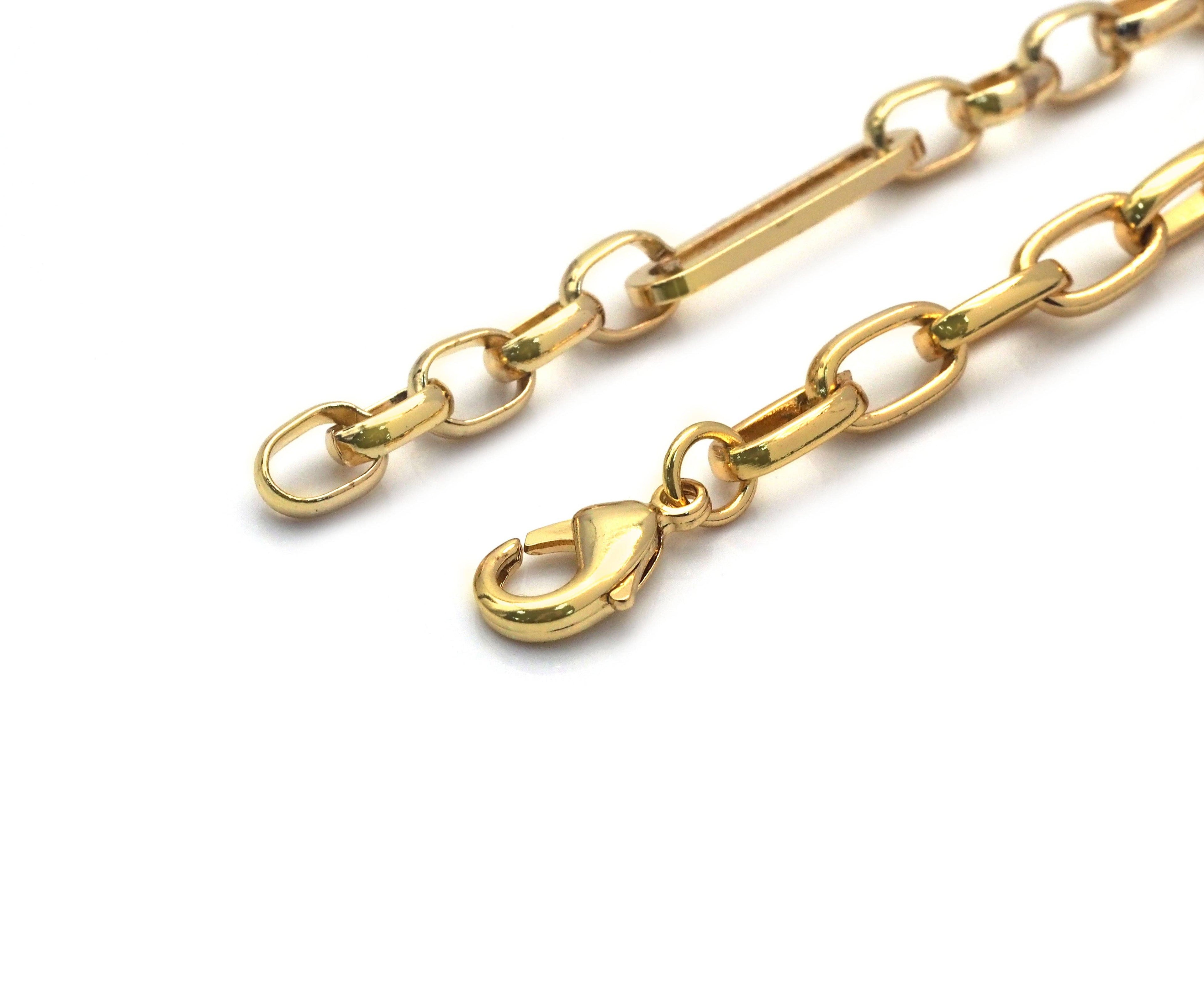 Mixed Long Link Paperclip Drop Necklace, sku#EF193