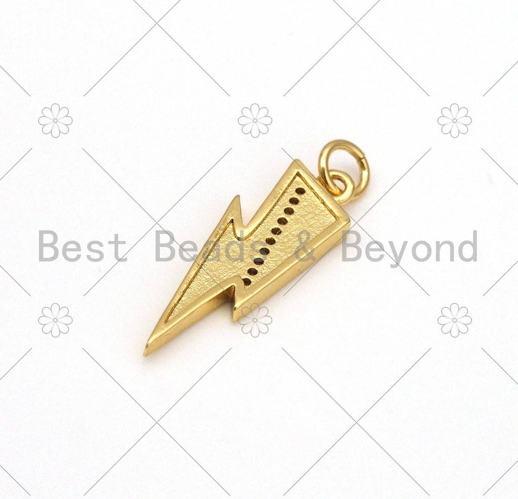 Colorful Enamel Lightning Shape Pendant, 18K Gold Filled Ena