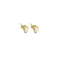 Gold 3D Cube Stud Earrings with hoop, Sku#LX387