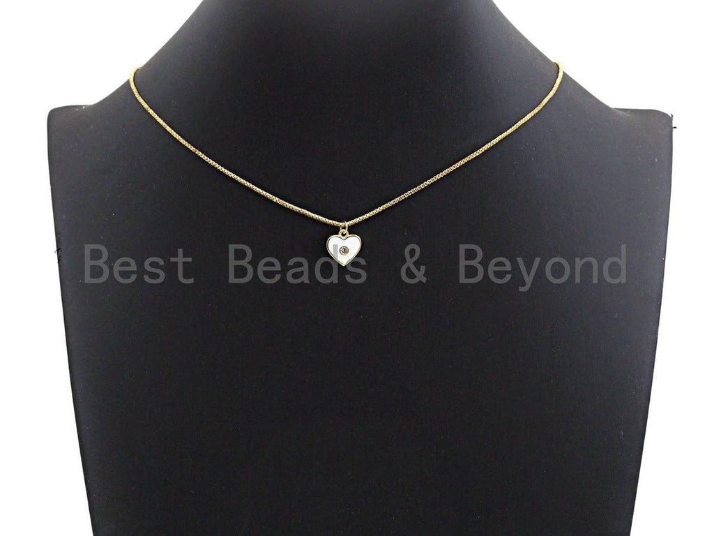 Enamel Colorful Big Cz On Heart Pendant,CZ Micro Pave Oil Drop pendant,Enamel pendant,Enamel Jewelry,11mm,sku#Z643