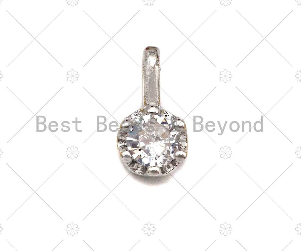 Big Clear CZ Micro Pave Diamond Shape Pendant/Charm,Diamond Cubic Zirconia Charm, Cute Necklace Bracelet Charm Pendant,5x10mm,Sku#L445