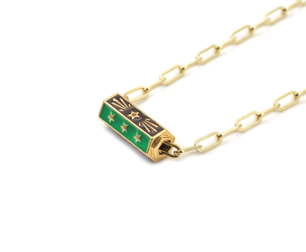 Star Tube Paperclip Chain Necklace, sku#EF198