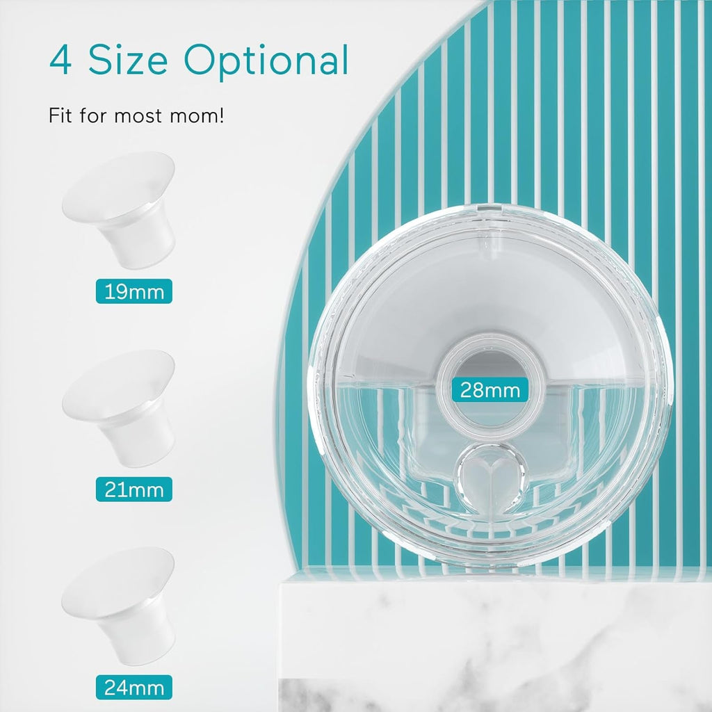 Paruu P10 Hands-Free Breast Pump Wearable, 338Mmhg Strong Suction, Low Noise, 4 Modes & 9 Levels, Electric Breast Pump Portable, Smart Display, 19/21/24/28Mm Insert/Flange, 2 Pack (White)