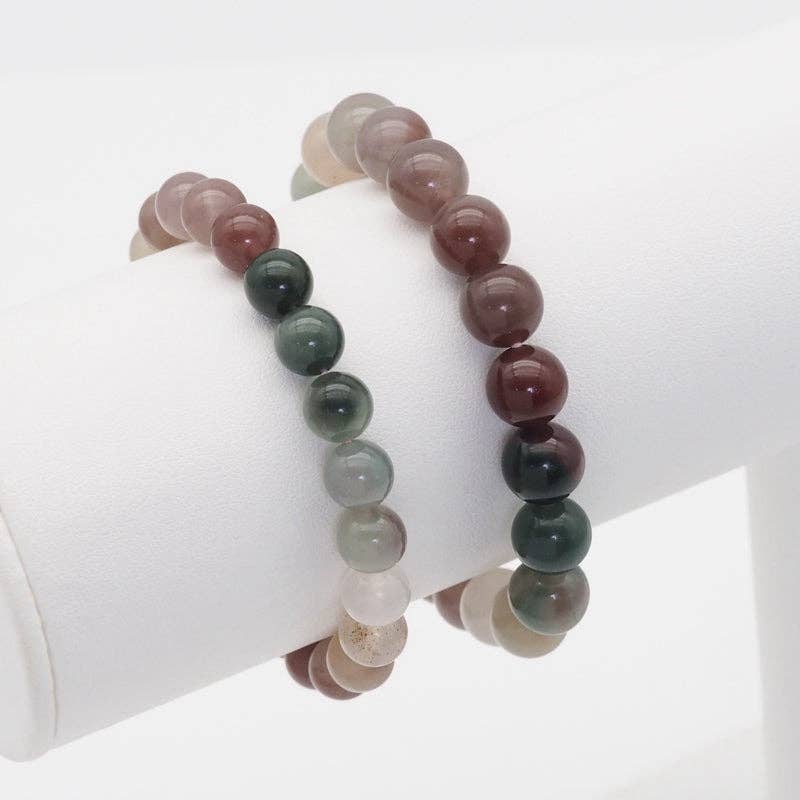 Genuine Rainbow Quartz Round Smooth Stretchy Bracelet, 8mm/10mm, Sku#EF366