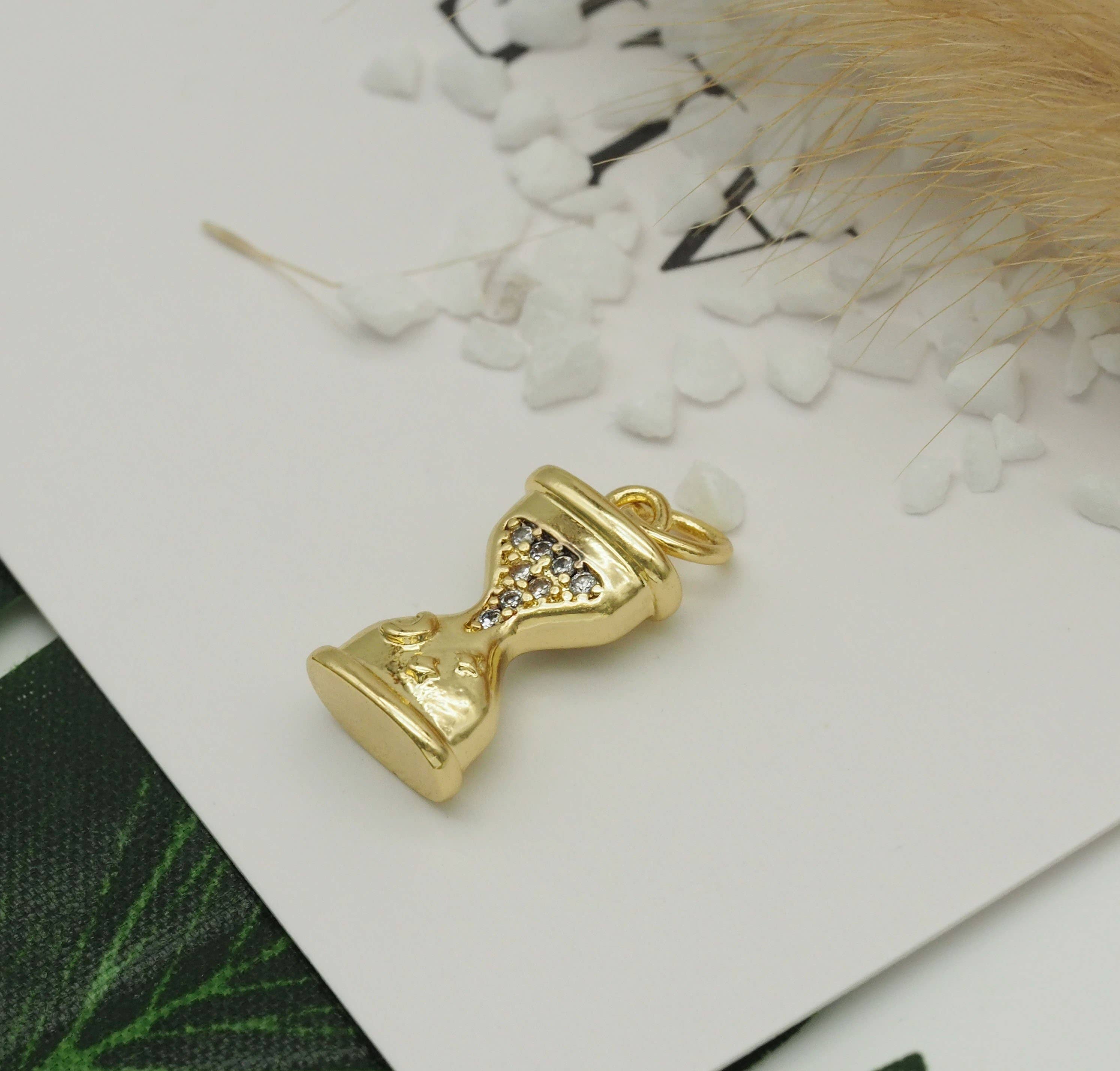 CZ Funnel Charm, Sku#FH195