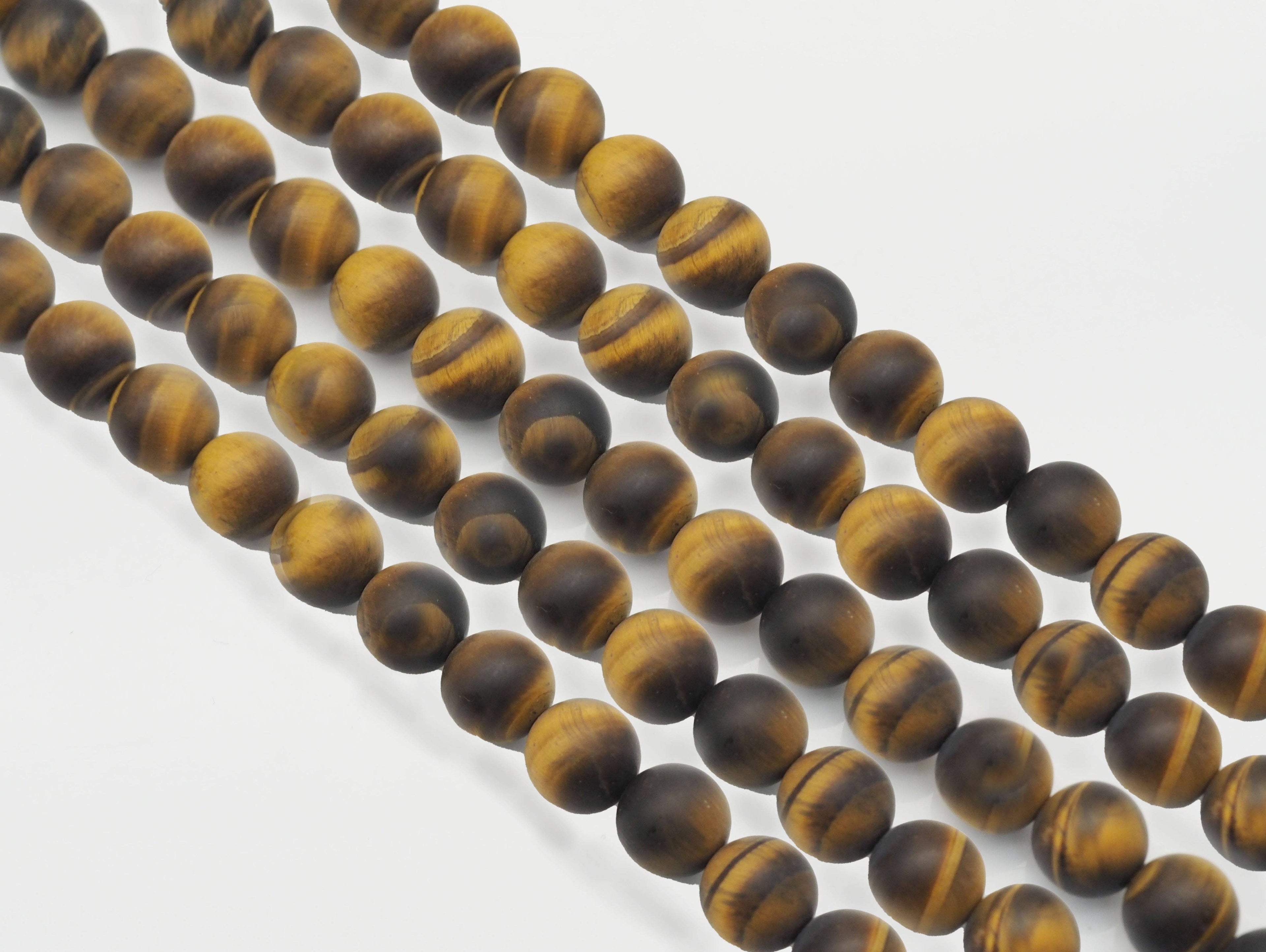 Matt Genuine Yellow Tiger Eye Round Smooth Beads, Sku#UA288
