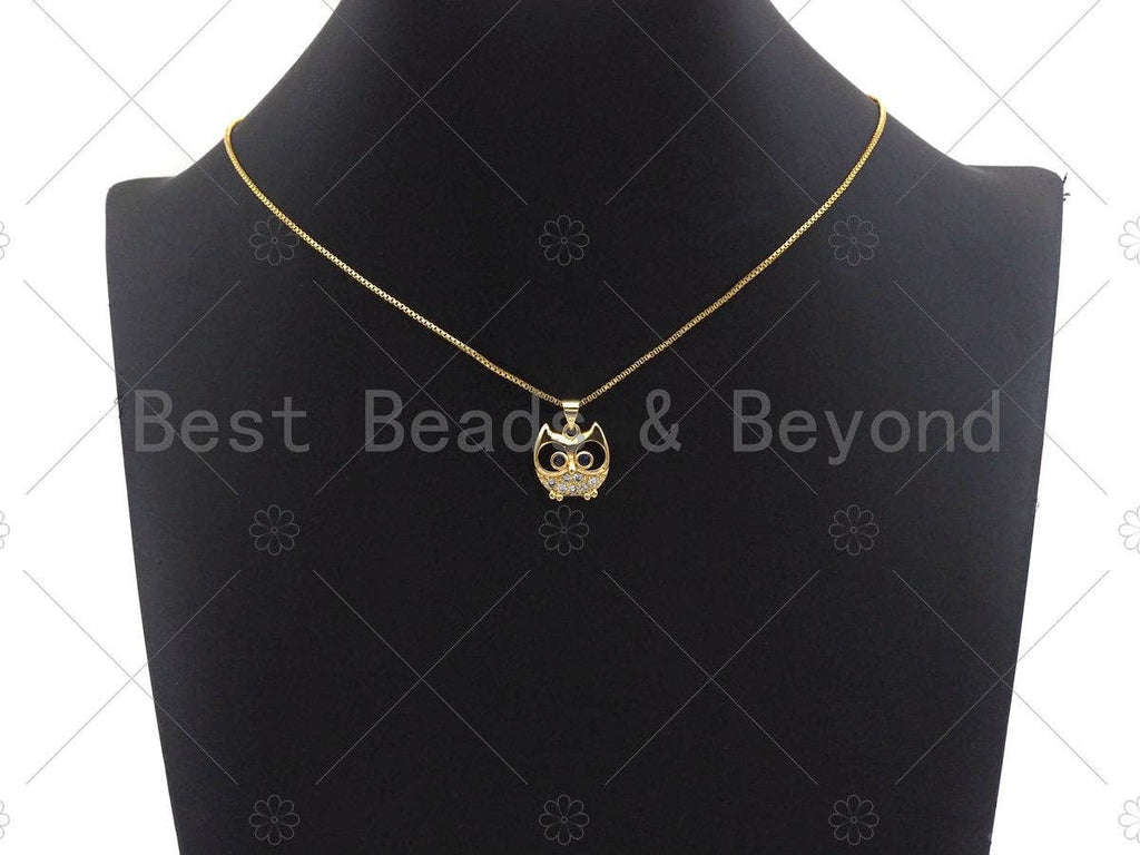 Gold Owl Charms, Dainty Owl Charms, Owl Pendant, Gold Charm, Gold Pendant, Necklace Charms, 15x16mm, Sku#LK96