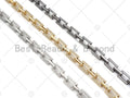 7x11mm CZ Thick Gold Paper Clip Chain by Yard, Sku#M375