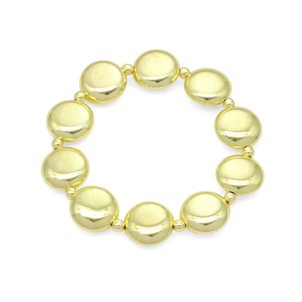 Gold Coin Stretchy Bracelet, Sku#LD673