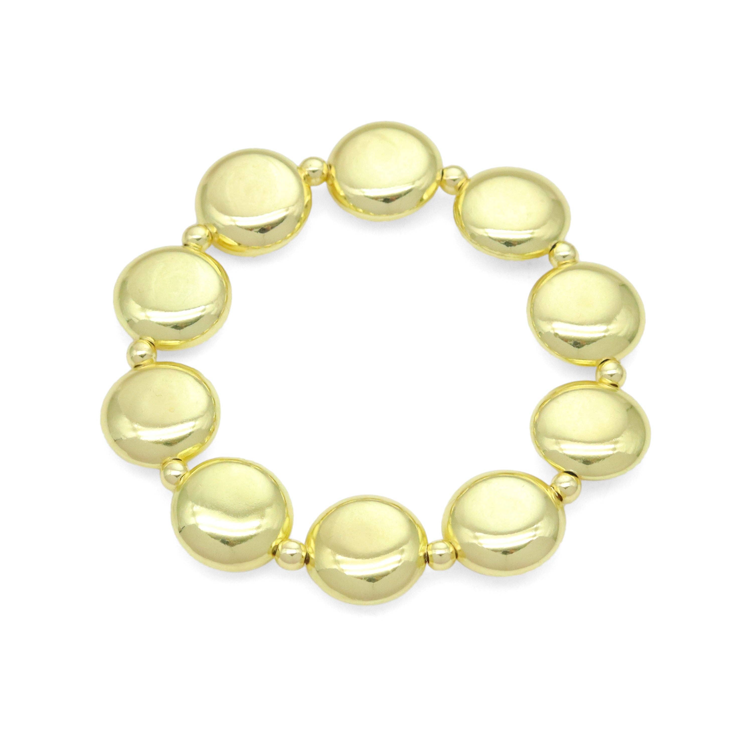 Gold Coin Stretchy Bracelet, Sku#LD673