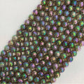 Mystic Plated Rainbow AB Grey Agate Beads, UA59G