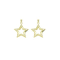 CZ Gold Five Point Star Frame star Charm, Sku#LK911