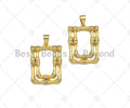 CZ Micro Pave Double Picture Frame Shape Pendant/Charm,18K Dainty Gold Charm, Necklace Bracelet Charm Pendant,18x24mm,Sku#LK240