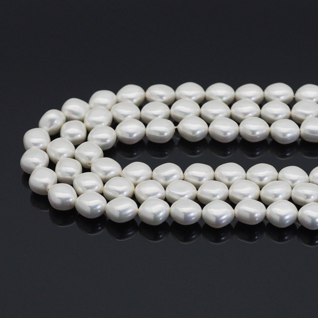 13x15mm White MOP Diamond Shape Beads, Sku#T162